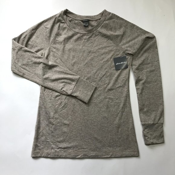Eddie Bauer Women's sz M Treign Crew Neck Long Sleeve Training Sweat Taupe - Picture 2 of 11